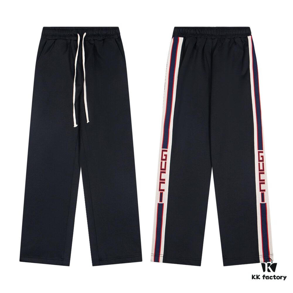 69312931908475d562cd95ad Gucci Y101 Evergreen New Classic Webbing Wide-Leg Straight Trousers, Unisex Casual Pants with Logo Trim, Premium Heavyweight Custom Fabric