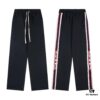 Gucci Y101 Evergreen New Classic Webbing Wide-Leg Straight Trousers, Unisex Casual Pants with Logo Trim, Premium Heavyweight Custom Fabric