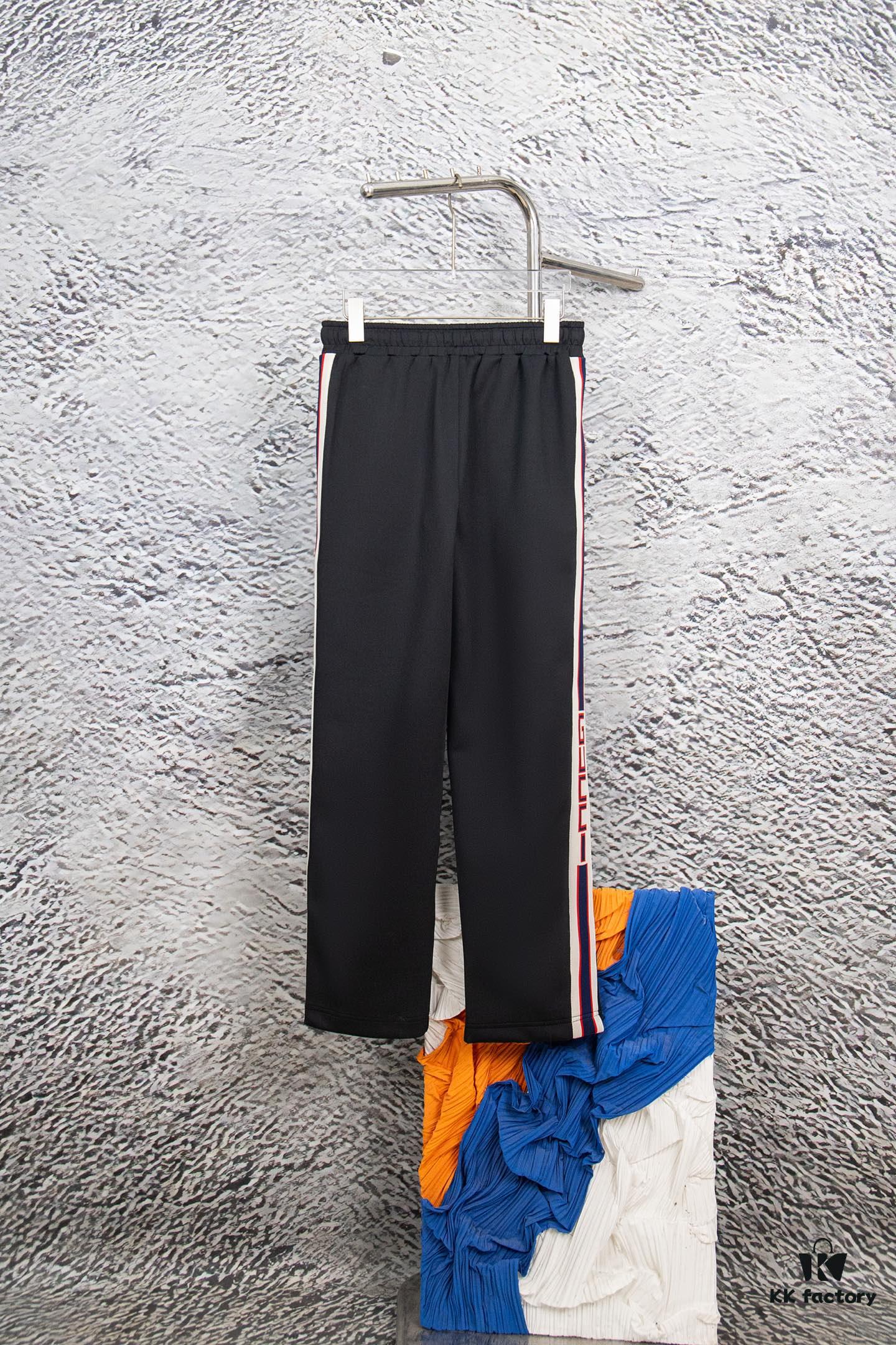 6931297b908475d562cd95b2 Gucci Y101 Evergreen Classic Webbing Wide-Leg Straight Trousers Unisex Fashion Pants