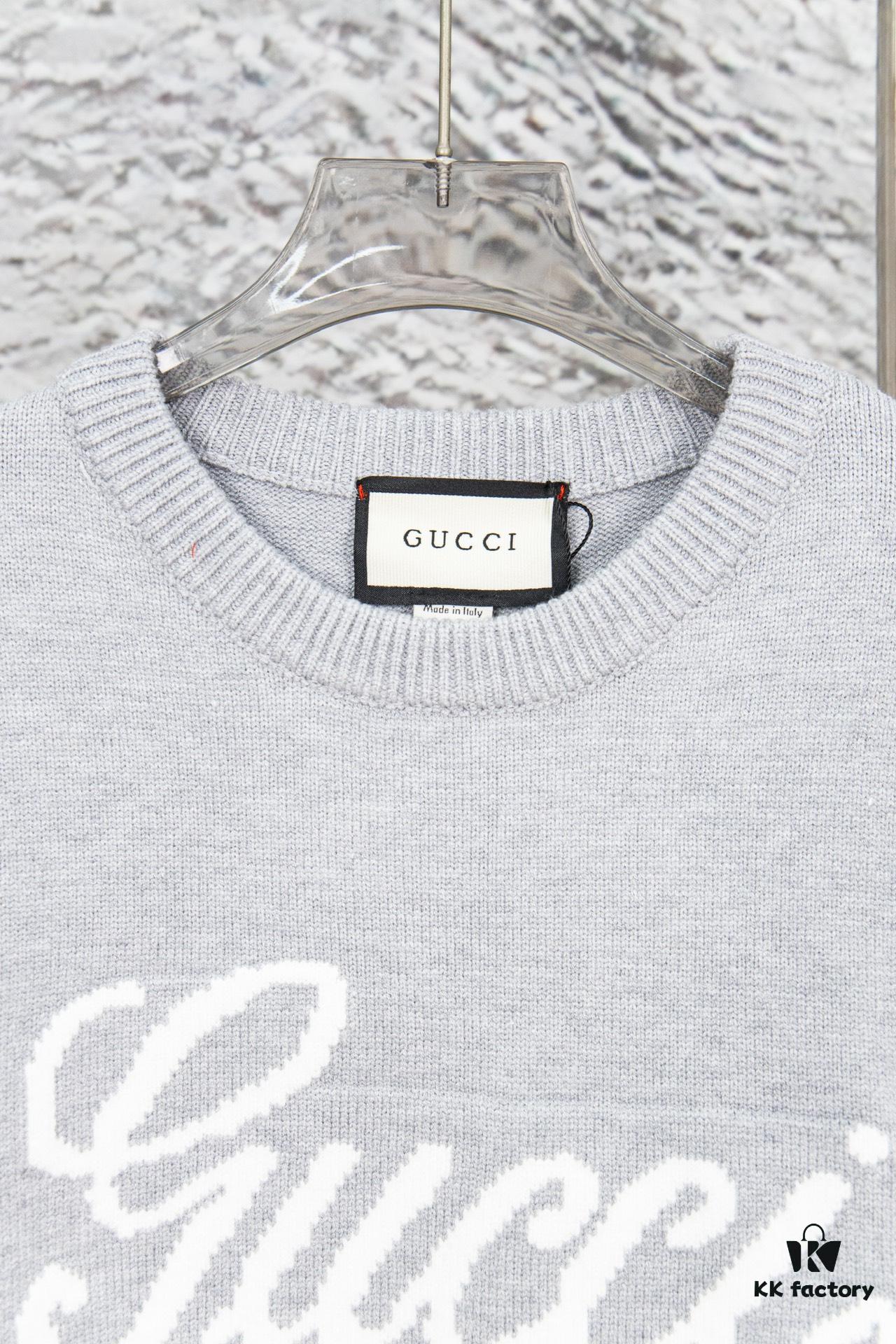 24FW SS24 Autumn Bestseller GUCCI Round Neck Jacquard Wool Sweater, High-Density Wool Blend, Unisex Design, Premium Quality, Perfect Fit Replica with Full Original Details