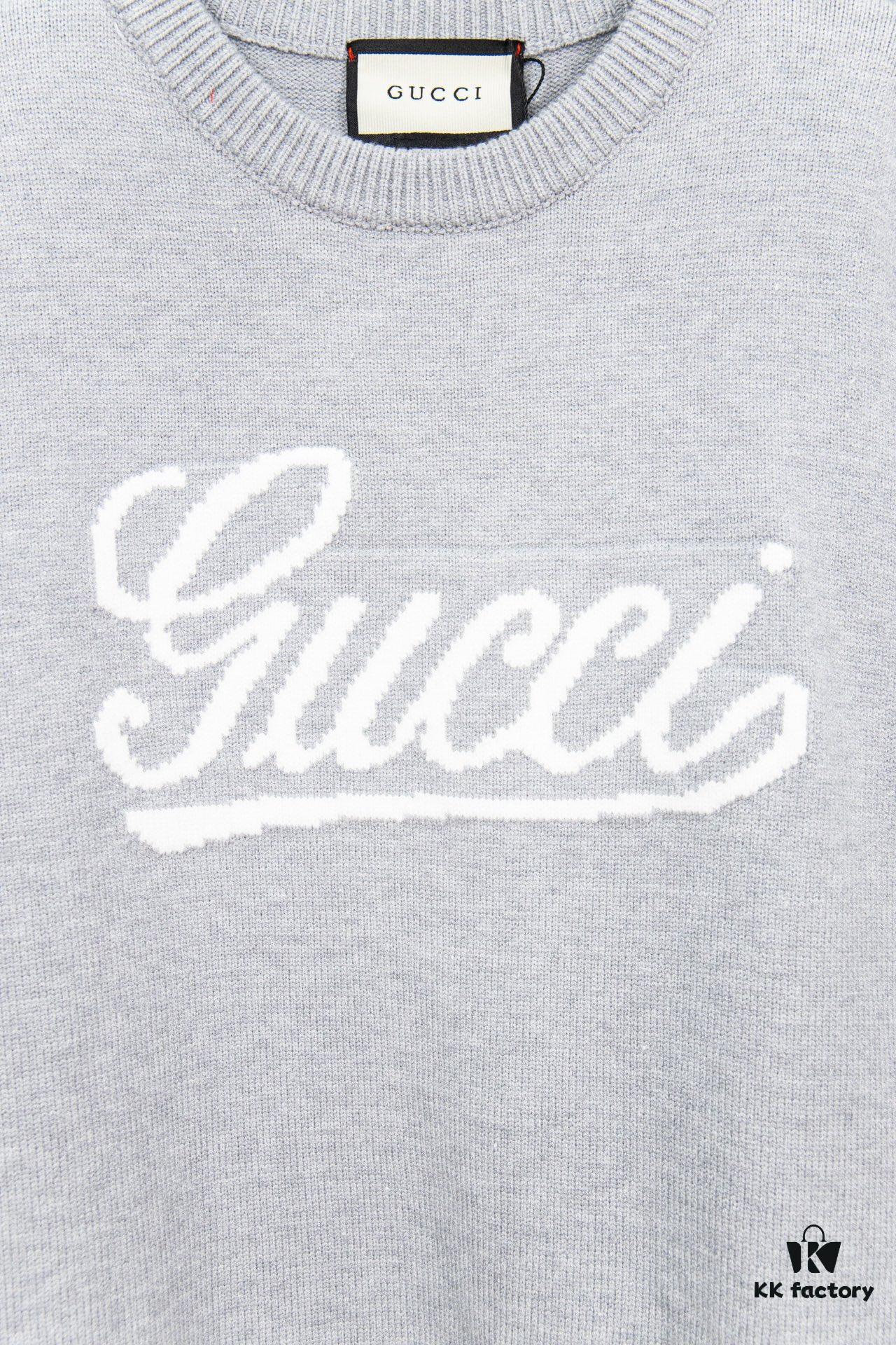 24FW SS24 Autumn Bestseller GUCCI Round Neck Jacquard Wool Sweater, High-Density Wool Blend, Unisex Design, Premium Quality, Perfect Fit Replica with Full Original Details