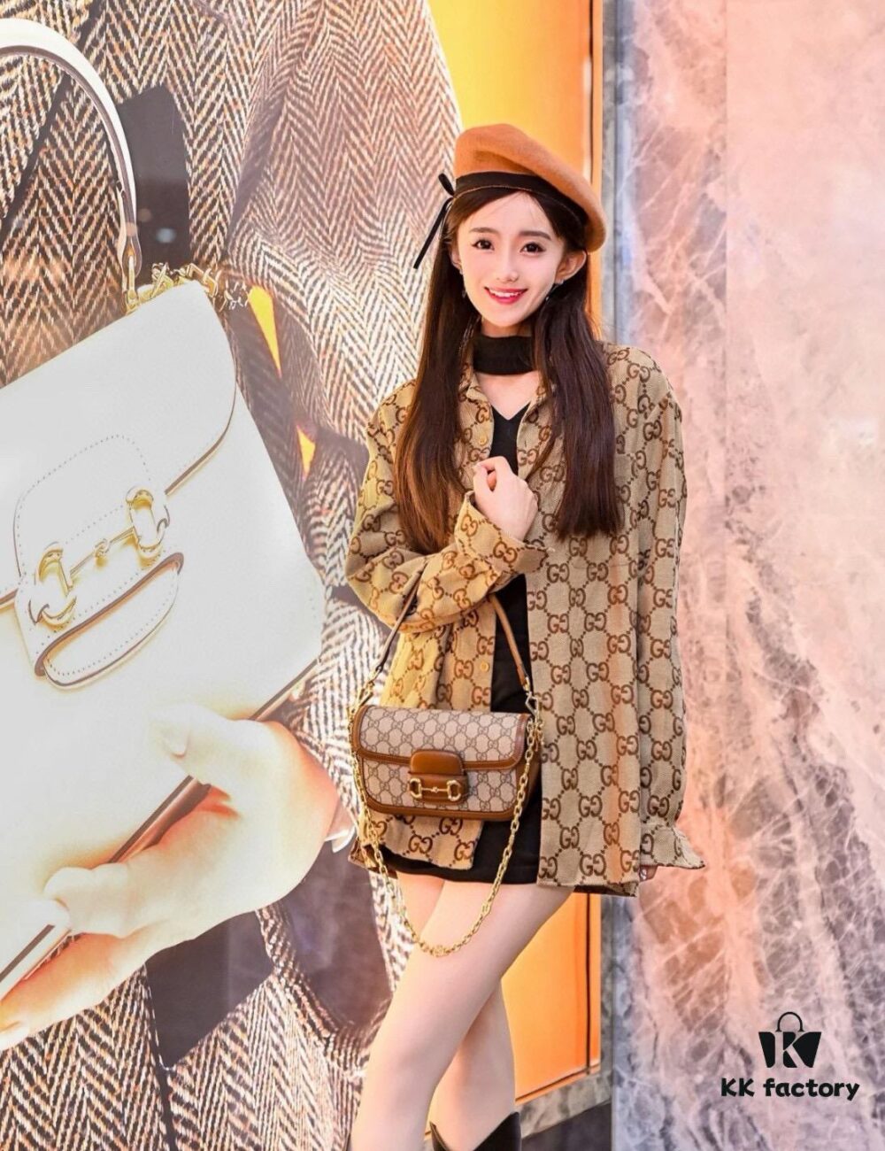 69312a18908475d562cd95d0 Gucci GUCCI 24FW Double G Jacquard Lapel Long-Sleeve Shirt Jacket