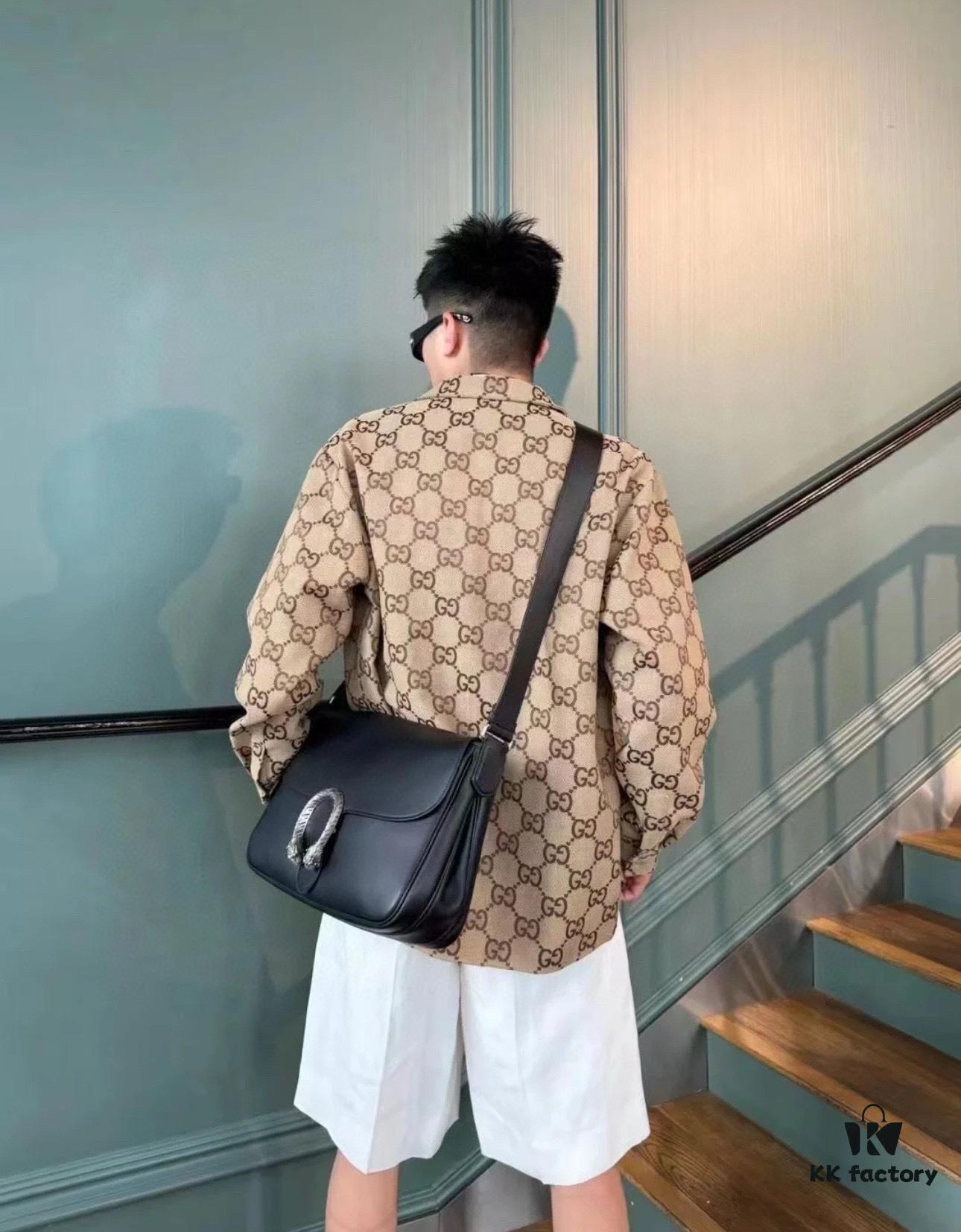 69312a2c908475d562cd95d6 Gucci GUCCI 24FW Double G Jacquard Lapel Long-Sleeve Shirt Jacket
