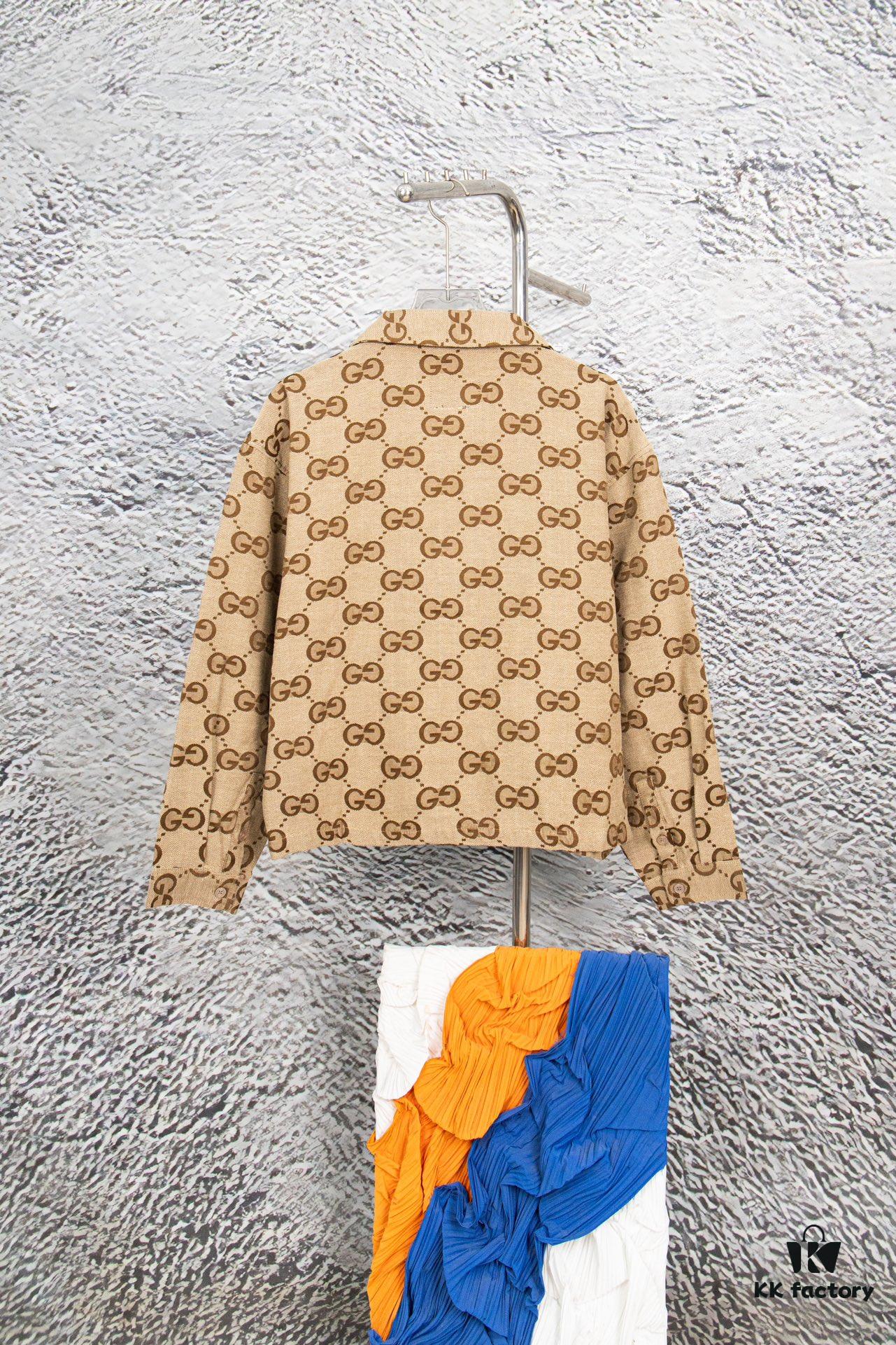 69312a35908475d562cd95d8 Gucci GUCCI 24FW Double G Jacquard Lapel Long-Sleeve Shirt Jacket