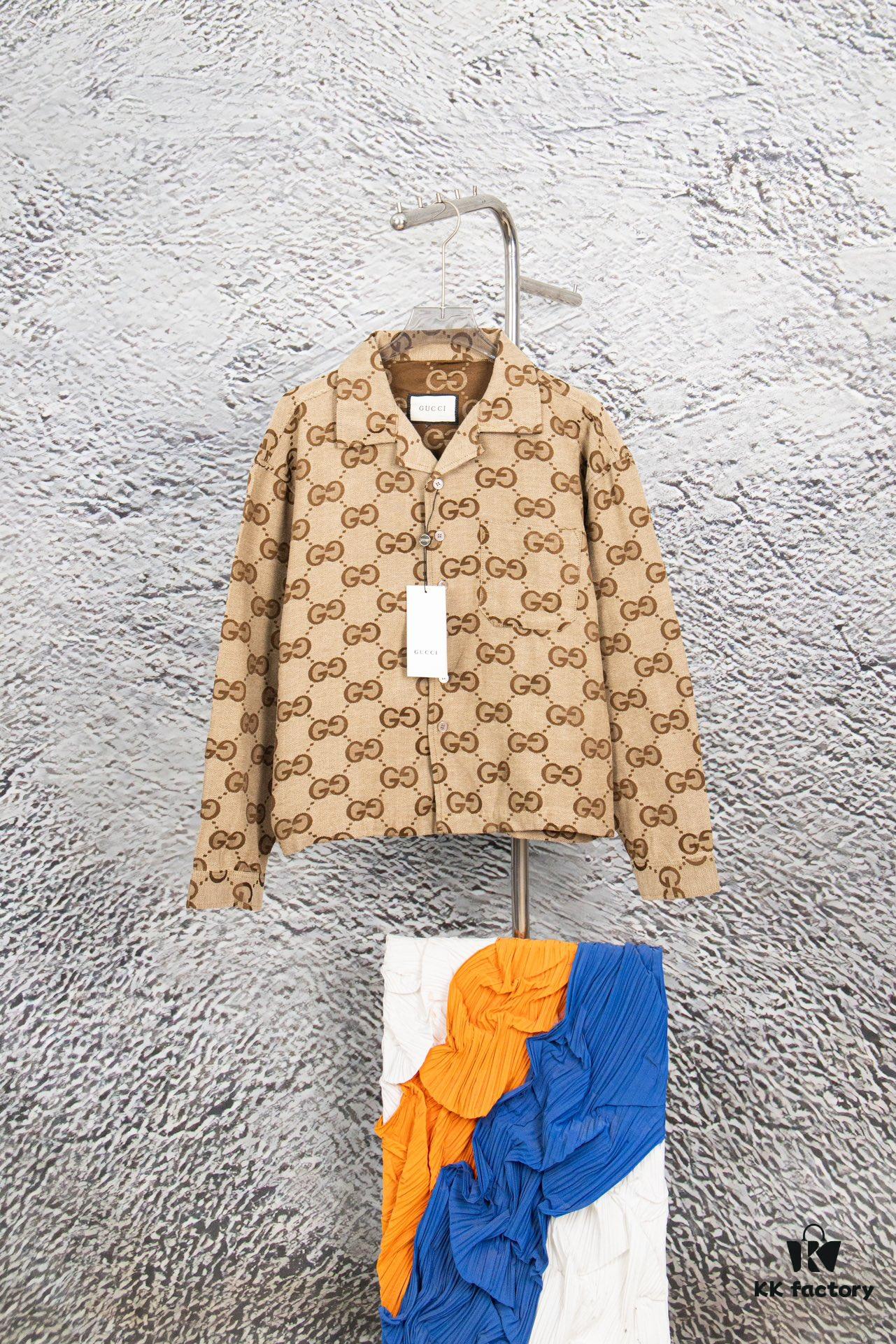 69312a3b908475d562cd95da Gucci GUCCI 24FW Double G Jacquard Lapel Long-Sleeve Shirt Jacket
