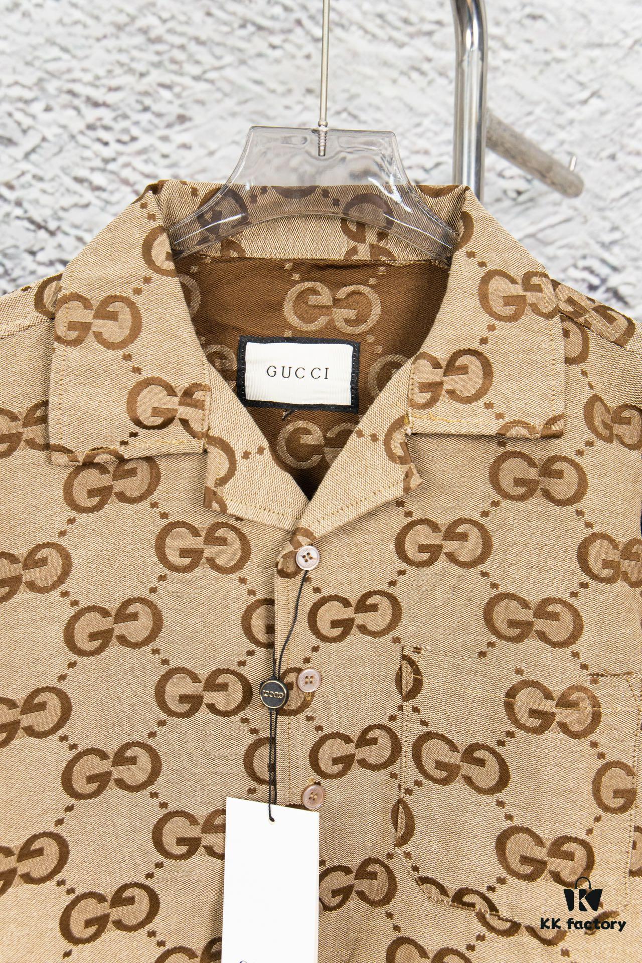 69312a3d908475d562cd95db Gucci GUCCI 24FW Double G Jacquard Lapel Long-Sleeve Shirt Jacket