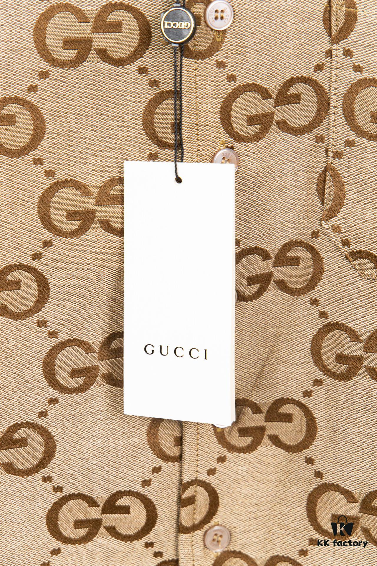 69312a41908475d562cd95dc Gucci GUCCI 24FW Double G Jacquard Lapel Long-Sleeve Shirt Jacket