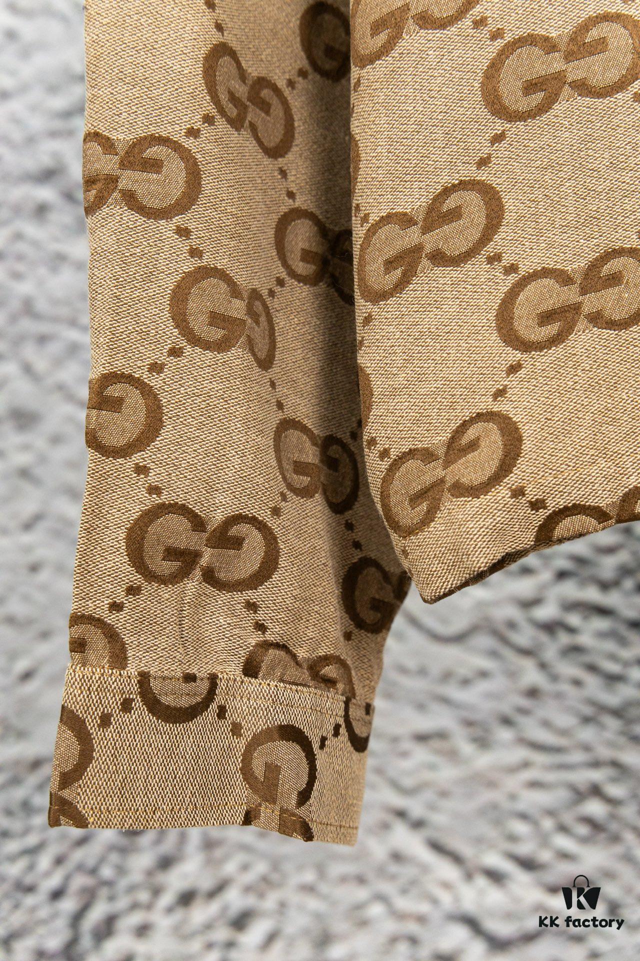 69312a45908475d562cd95dd Gucci GUCCI 24FW Double G Jacquard Lapel Long-Sleeve Shirt Jacket