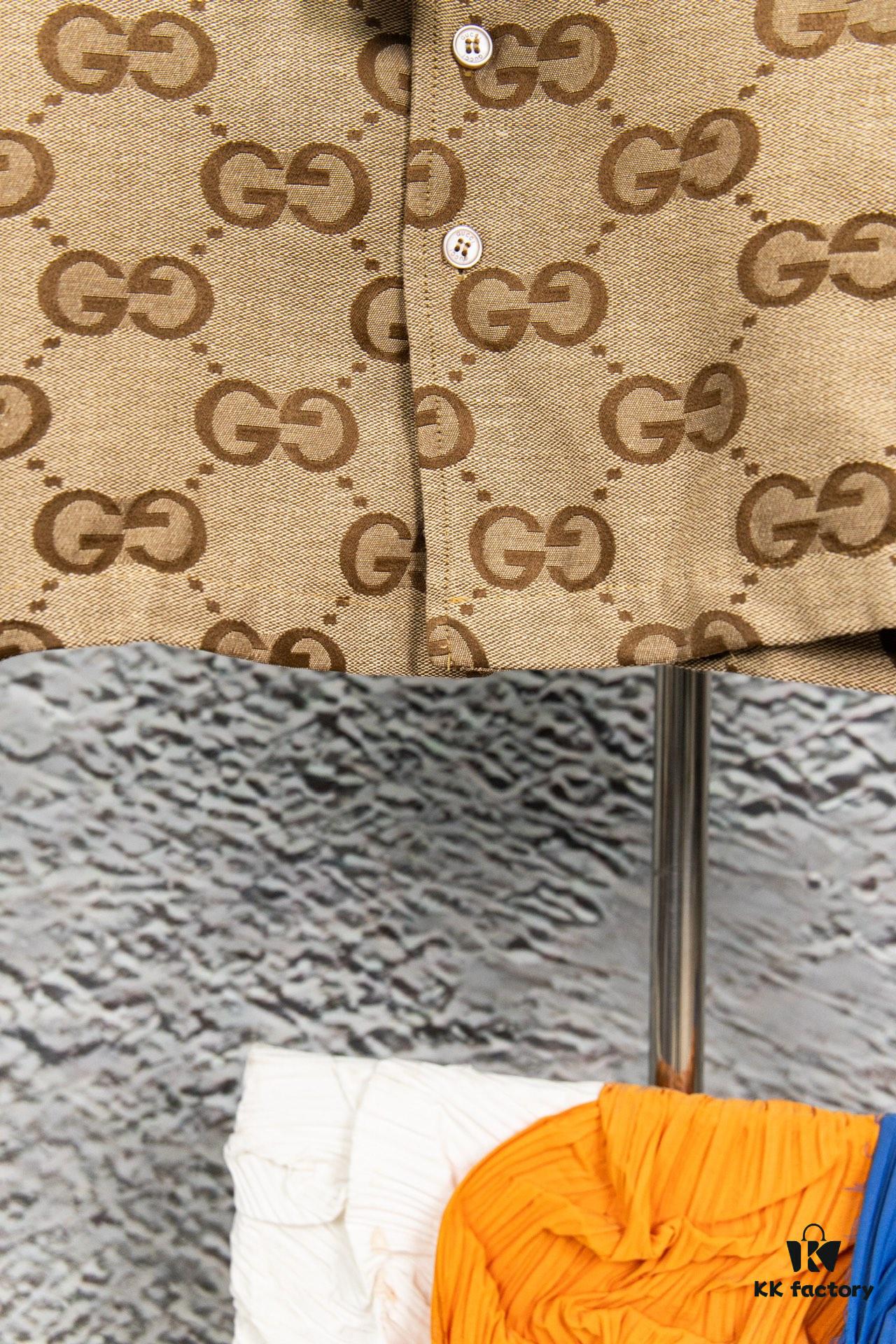 69312a4d908475d562cd95df Gucci GUCCI 24FW Double G Jacquard Lapel Long-Sleeve Shirt Jacket