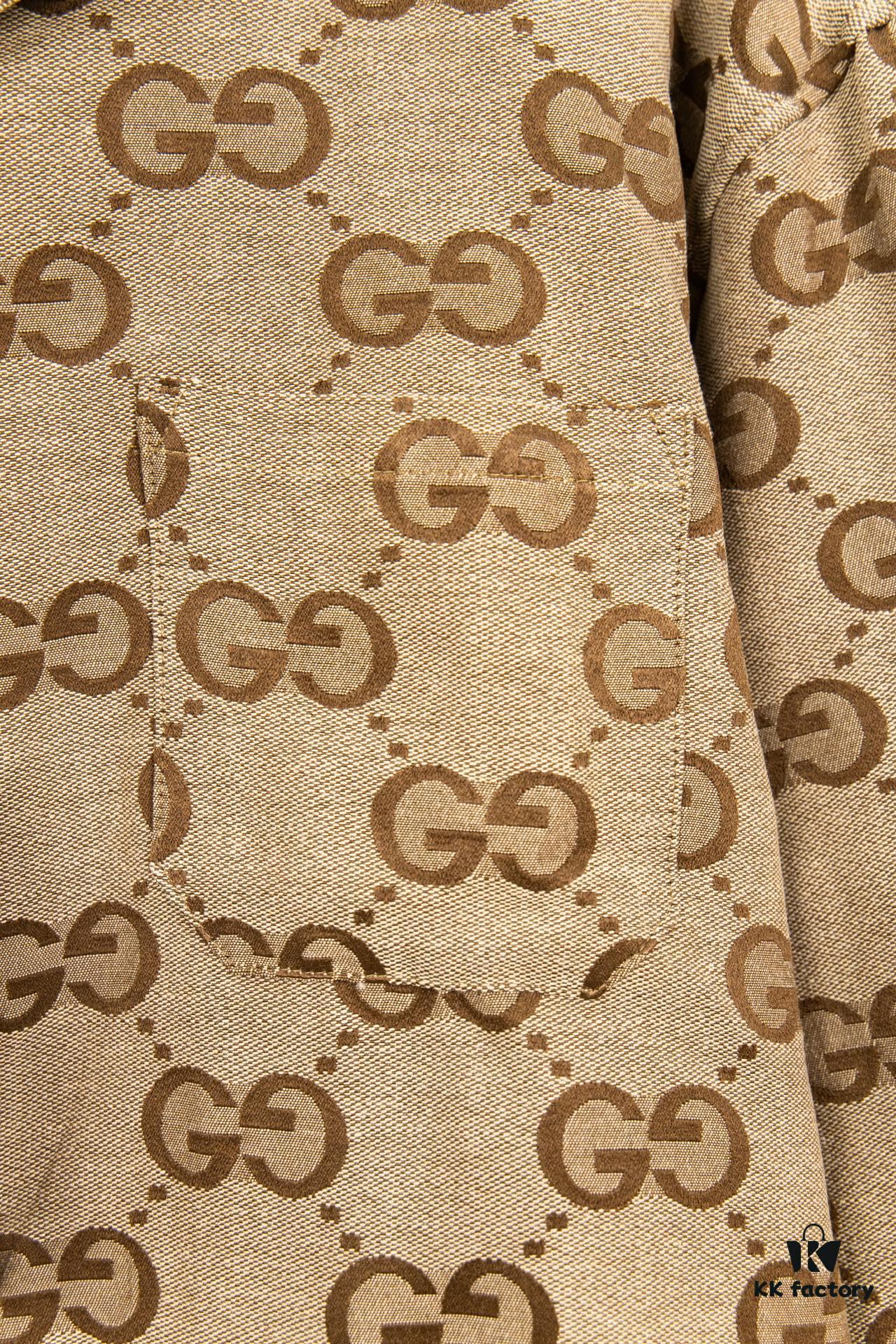69312a50908475d562cd95e0 Gucci GUCCI 24FW Double G Jacquard Lapel Long-Sleeve Shirt Jacket