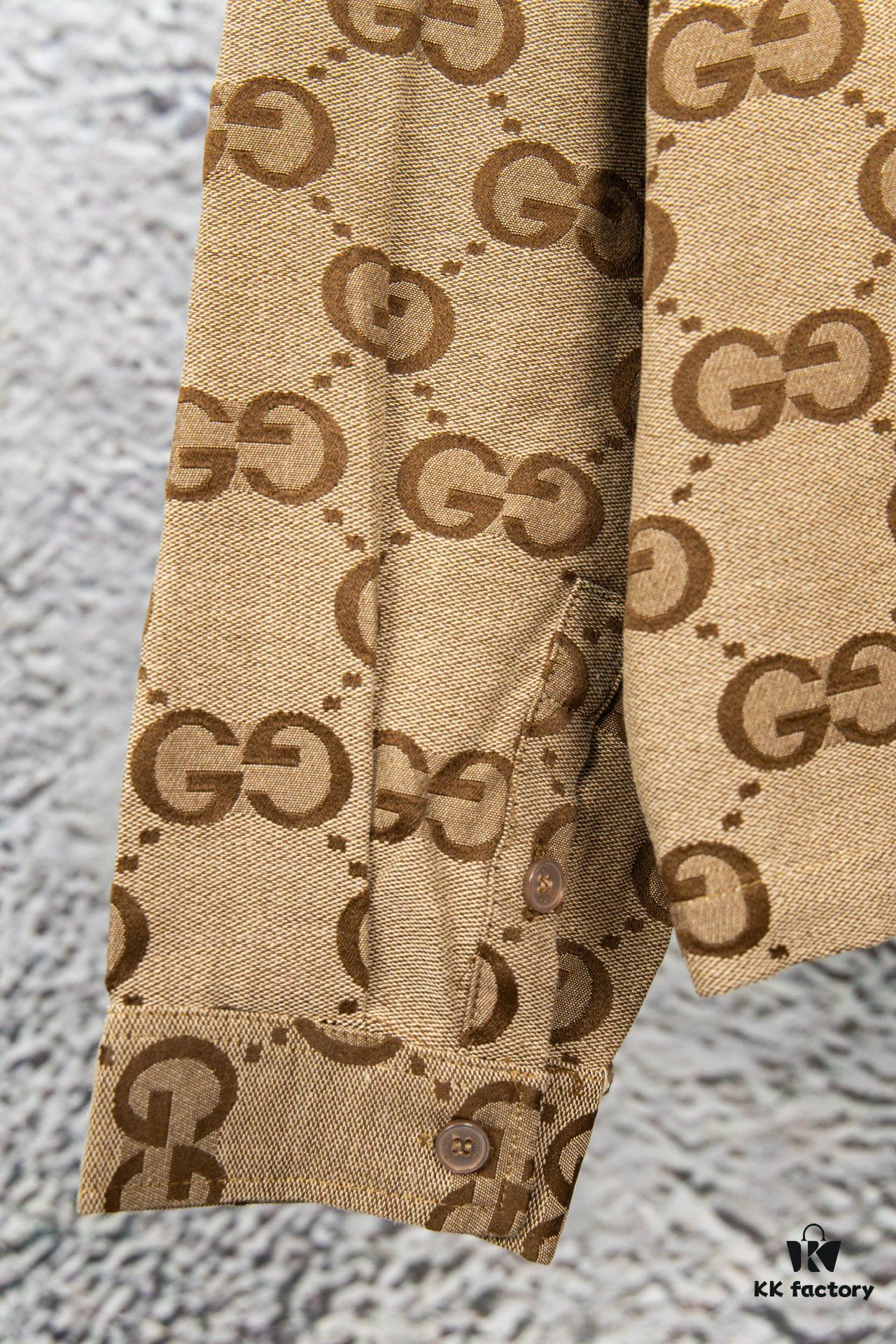 69312a58908475d562cd95e2 Gucci GUCCI 24FW Double G Jacquard Lapel Long-Sleeve Shirt Jacket