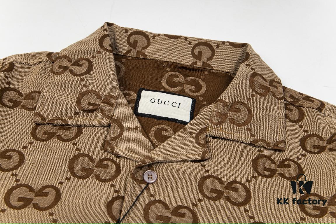 69312a65908475d562cd95e6 Gucci GUCCI 24FW Double G Jacquard Lapel Long-Sleeve Shirt Jacket
