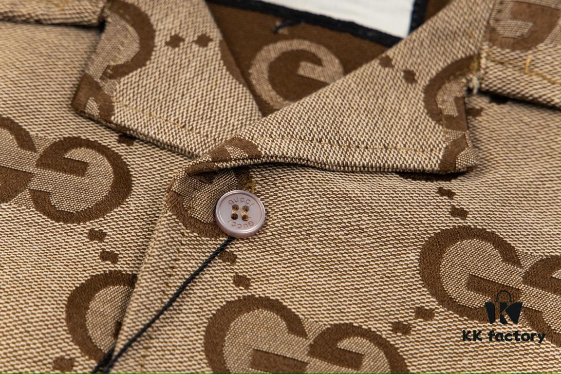69312a6f908475d562cd95e9 Gucci GUCCI 24FW Double G Jacquard Lapel Long-Sleeve Shirt Jacket