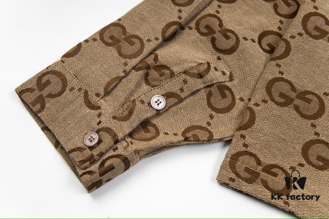 69312a86908475d562cd95ef Gucci GUCCI 24FW Double G Jacquard Lapel Long-Sleeve Shirt Jacket