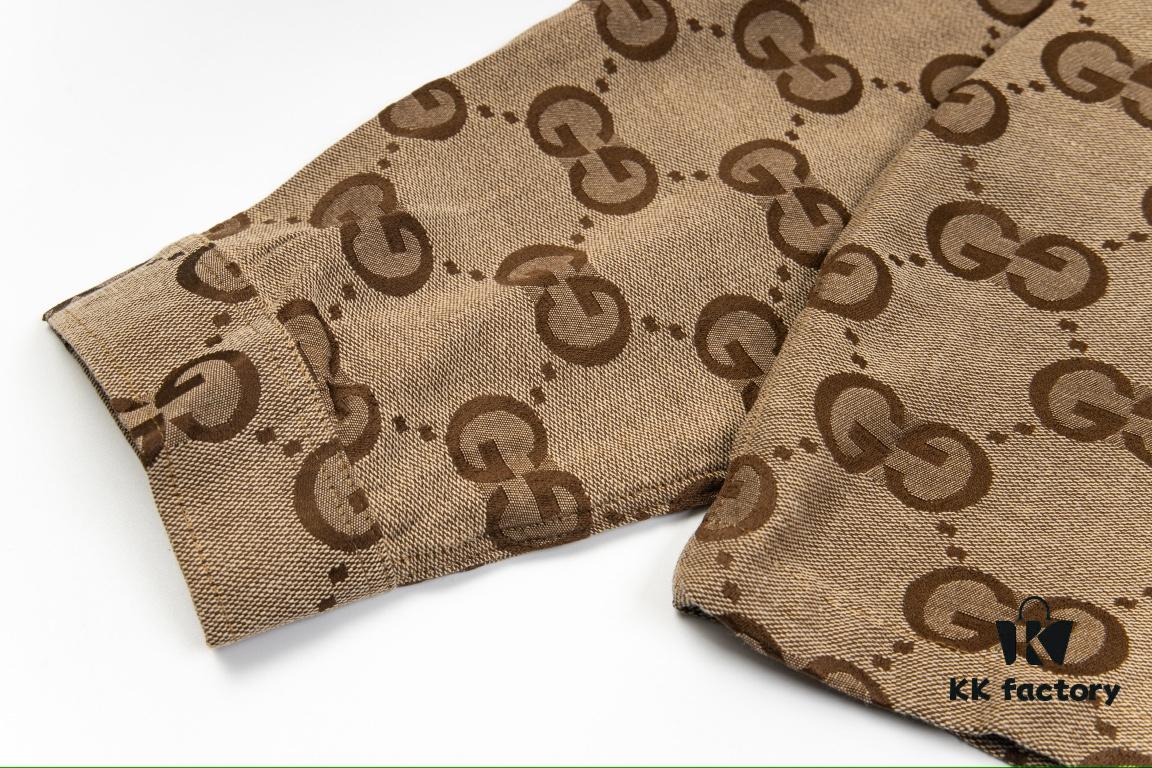 69312a8b908475d562cd95f1 Gucci GUCCI 24FW Double G Jacquard Lapel Long-Sleeve Shirt Jacket