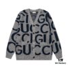 GUCCI Wool-Blend Knit Polo Collar Cardigan with Double G Logo