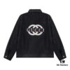69312bbe908475d562cd9641 GUCCI Embroidered Denim Jacket Unisex Style Y049