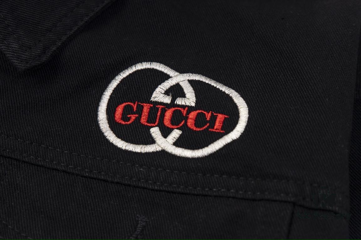 69312bc9908475d562cd9644 GUCCI Embroidered Denim Jacket Unisex Style Y049