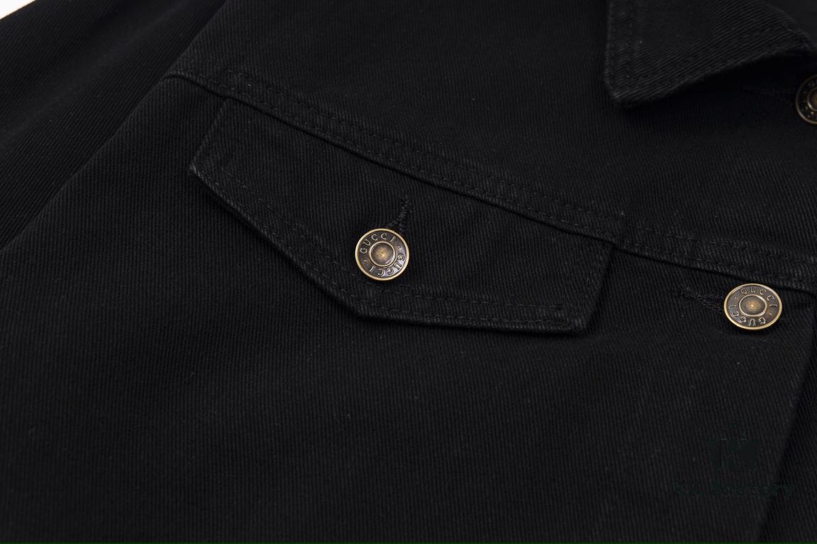 69312bca908475d562cd9645 GUCCI Embroidered Denim Jacket Unisex Style Y049