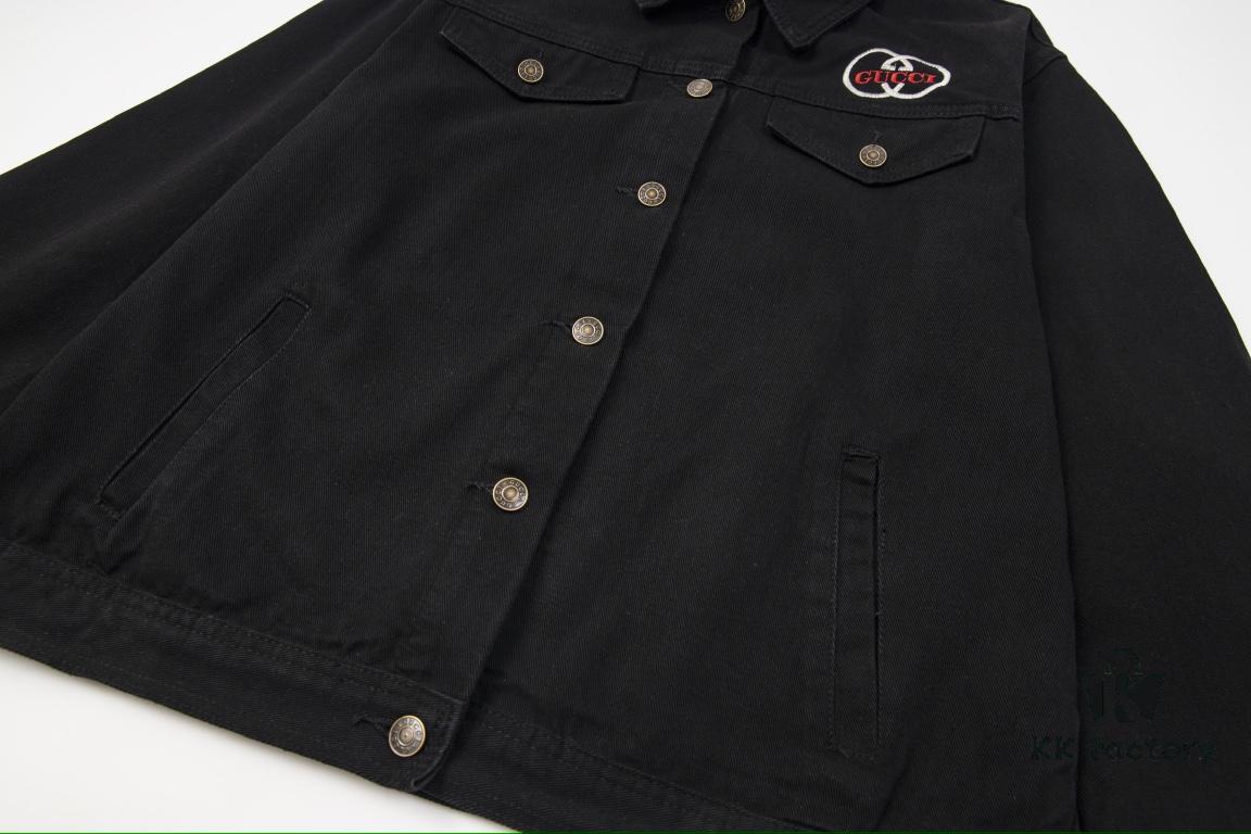 69312bd5908475d562cd9649 GUCCI Embroidered Denim Jacket Unisex Style Y049