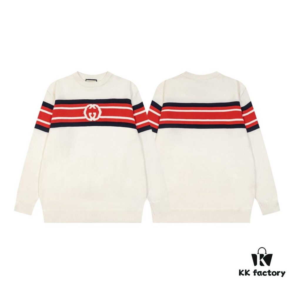 69312c05908475d562cd9659 GUCCI Crew Neck Jacquard Knitwear Unisex Sweater High-Density Wool Blend Soft Skin-Friendly Fit