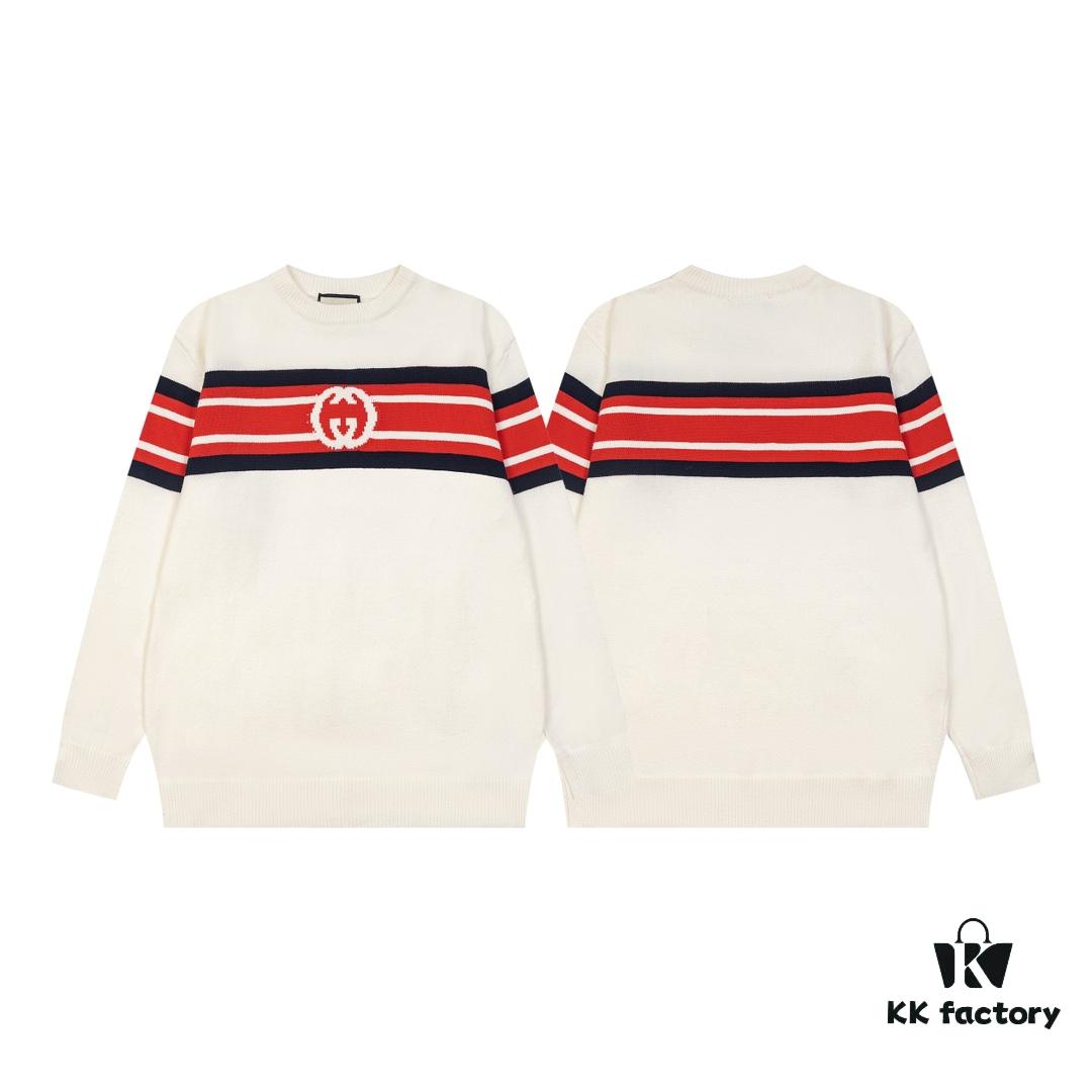 69312c05908475d562cd9659 GUCCI Crew Neck Jacquard Knitwear Unisex Sweater High-Density Wool Blend Soft Skin-Friendly Fit