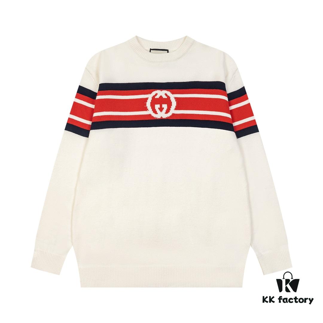 69312c06908475d562cd965a GUCCI Crew Neck Jacquard Knitwear Unisex Sweater High-Density Wool Blend Soft Skin-Friendly Fit