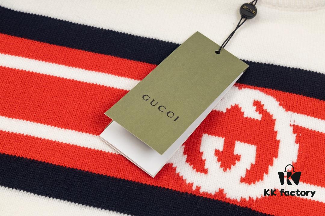 69312c11908475d562cd9660 GUCCI Crew Neck Jacquard Knitwear Unisex Sweater High-Density Wool Blend Soft Skin-Friendly Fit