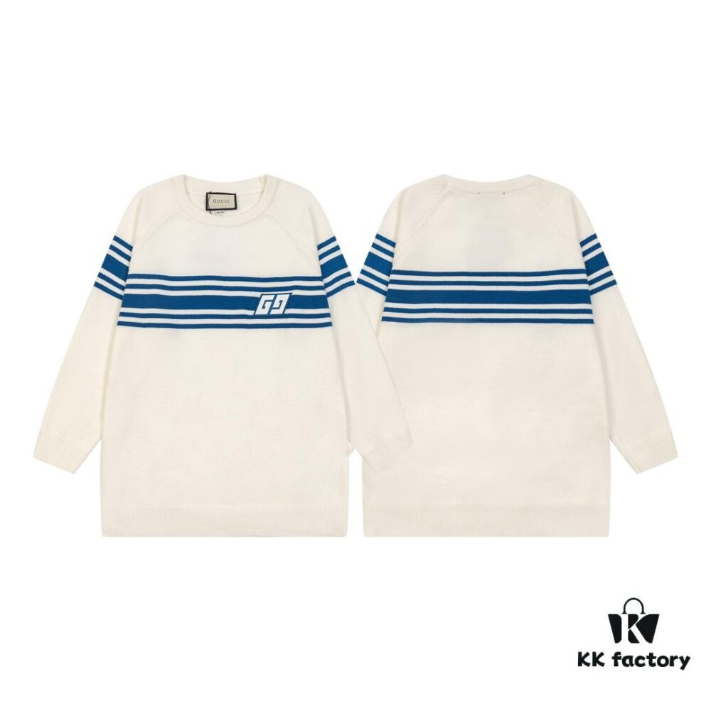 69312c3f908475d562cd966c GUCCI Crew Neck Jacquard Sweater Unisex High-Density Wool Blend Premium Knitwear White