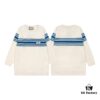 GUCCI Crew Neck Jacquard Sweater Unisex High-Density Wool Blend Premium Knitwear White