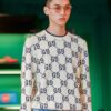 69312c63908475d562cd967a GUCCI Crew Neck Jacquard Full Print Sweater Unisex High-Density Wool Blend Soft Skin-Friendly Fashion Statement Perfect Fit