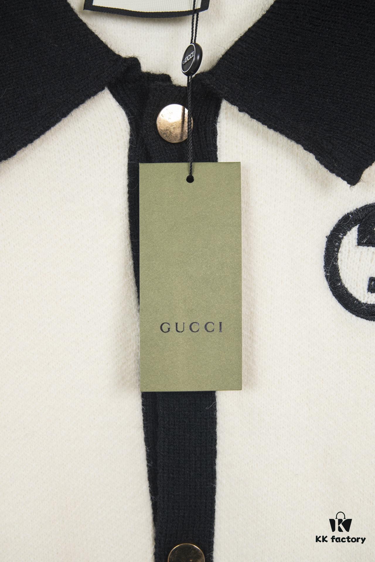 69312d0e908475d562cd96b1 GUCCI Color-Block Button Knit Coat Made of High-End Wool Material