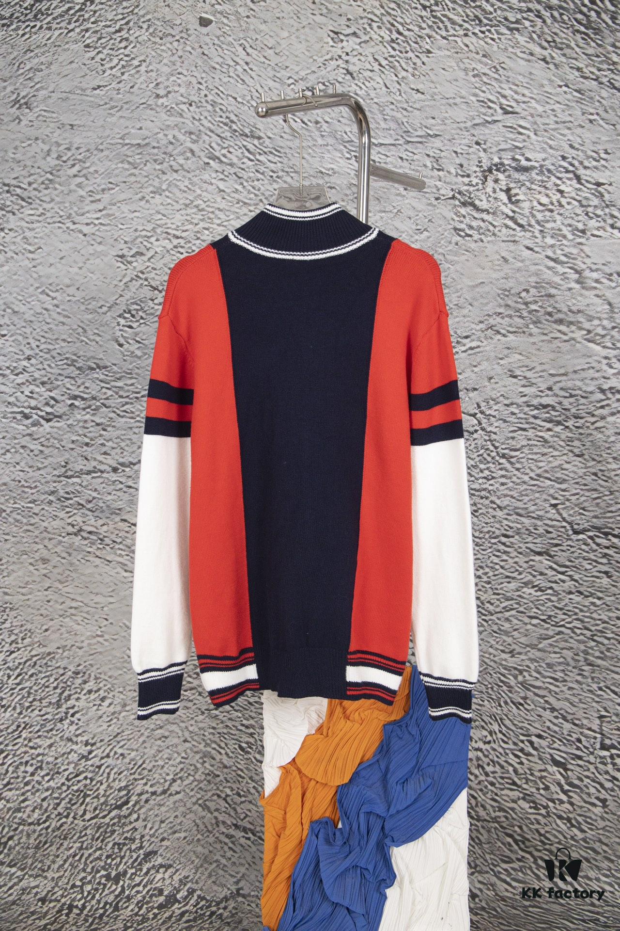 69312d37908475d562cd96c4 GUCCI Color-Block Knit Zip-Up Jacket with Quilted Design, High-Density Wool Blend, Unisex Style, Premium Craftsmanship
