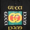 69312ddd908475d562cd96f6 New Gucci Red-Green Double Ring Printed Logo Button-Up Shirt with Checkered Design