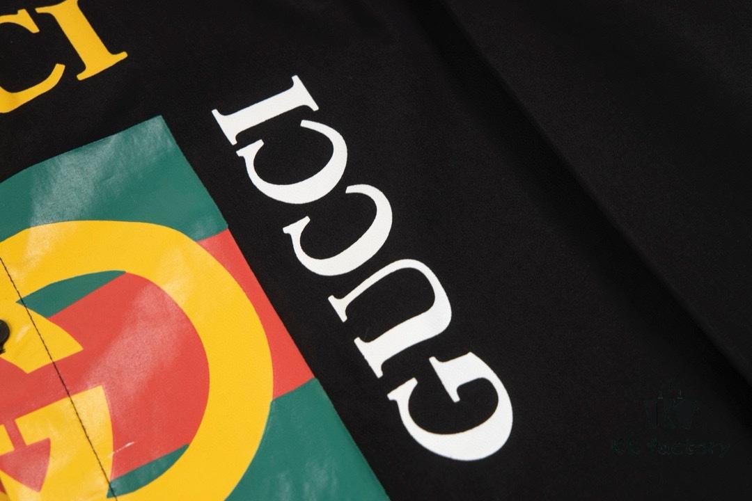 New Gucci Red-Green Double Ring Printed Logo Button-Up Shirt with Plaid Pattern
