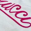 69312e1c908475d562cd970e GUCC*25s New Arrival Streetwear T-Shirt, Unisex Design with Signature Logo Embroidery, 3D Textured High-Density Stitching, Pink Embroidered Accents on Black and White Base
