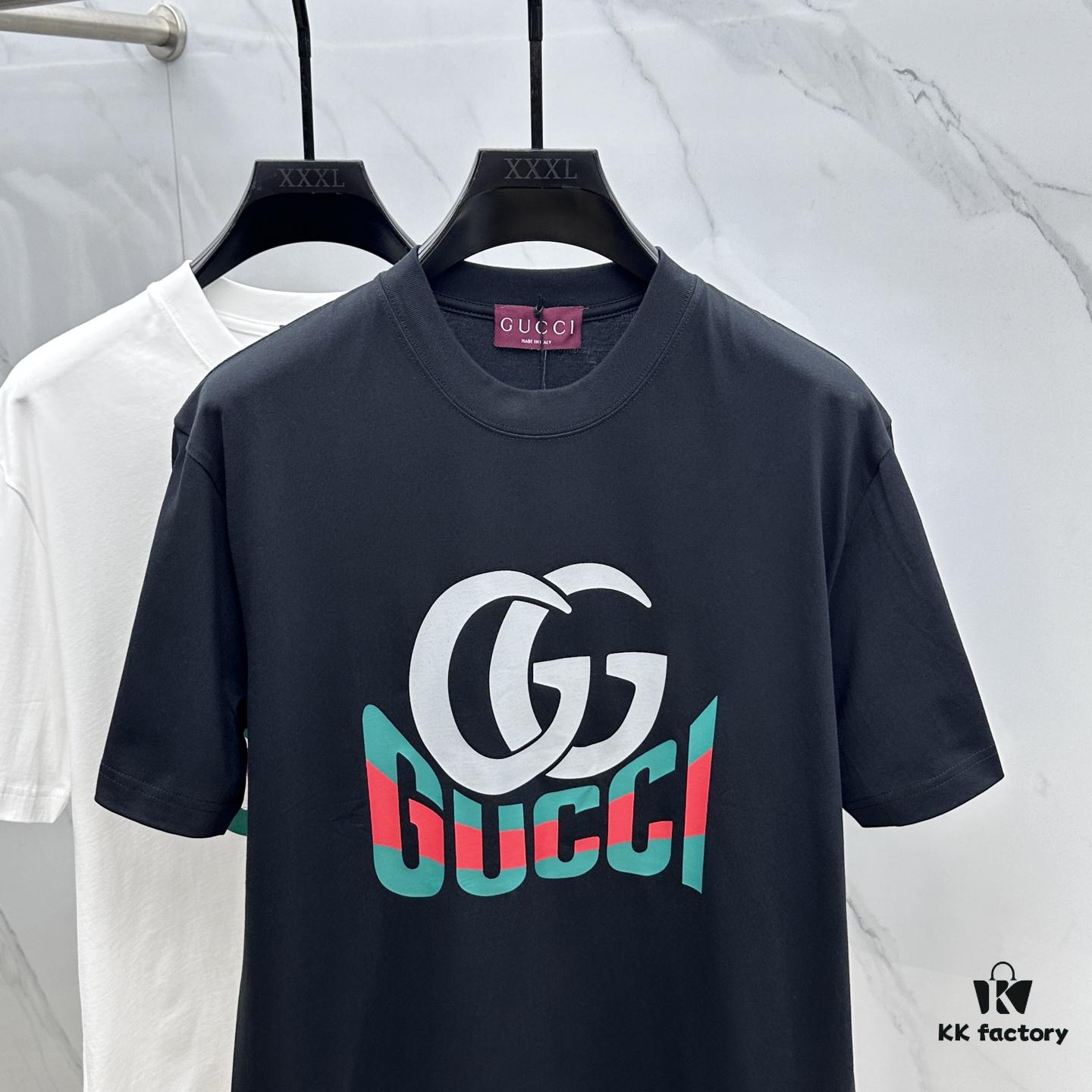 69312e45908475d562cd971b Gucci 2025 FW Spring/Summer New Arrival Round Neck T-Shirt for Layering or Outerwear, 3D Logo Micro-Oversized Short-Sleeve Tee Made of 260g Active Cotton