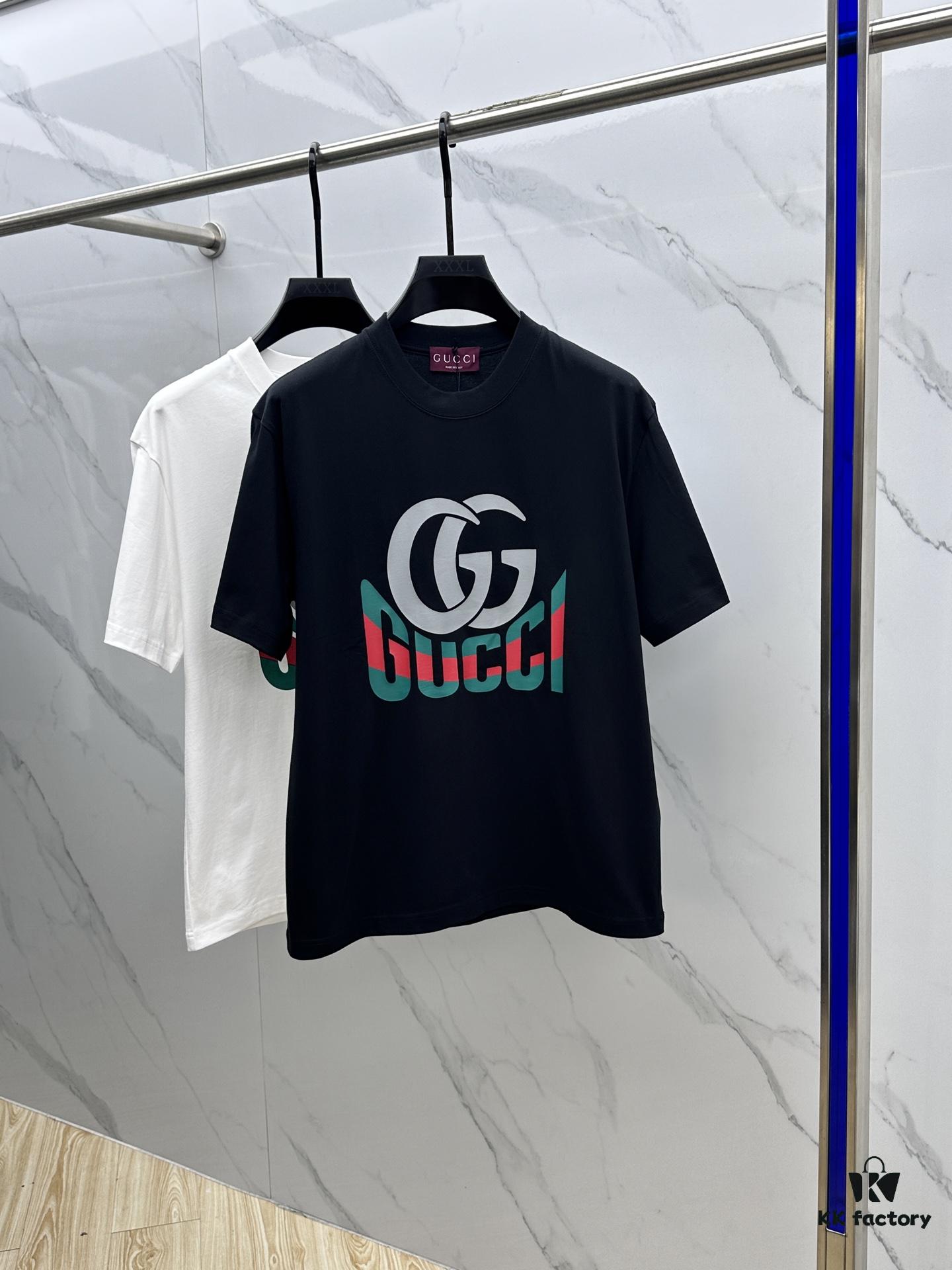 69312e45908475d562cd971c Gucci 2025 FW Spring/Summer New Arrival Round Neck T-Shirt for Layering or Outerwear, 3D Logo Micro-Oversized Short-Sleeve Tee Made of 260g Active Cotton