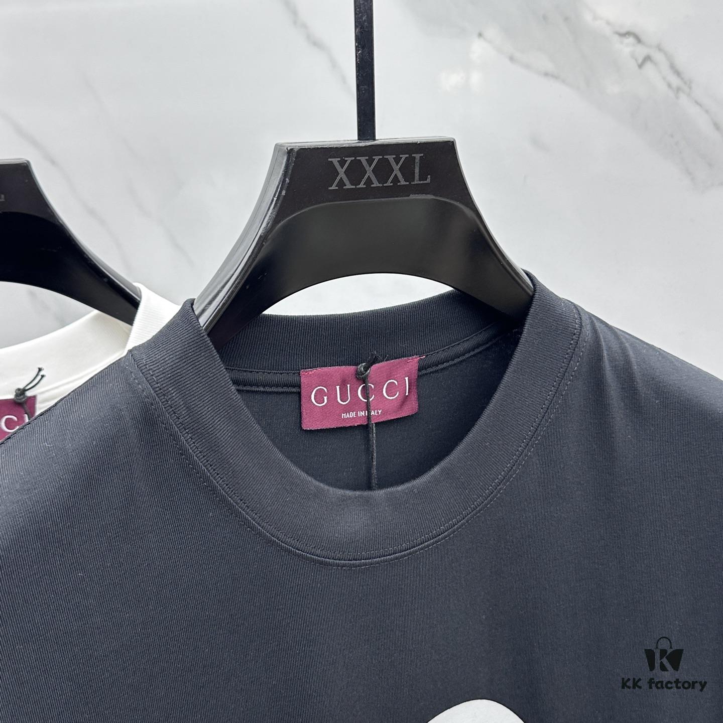 69312e4d908475d562cd971f Gucci 2025 FW Spring/Summer New Arrival Round Neck T-Shirt for Layering or Outerwear, 3D Logo Micro-Oversized Short-Sleeve Tee Made of 260g Active Cotton