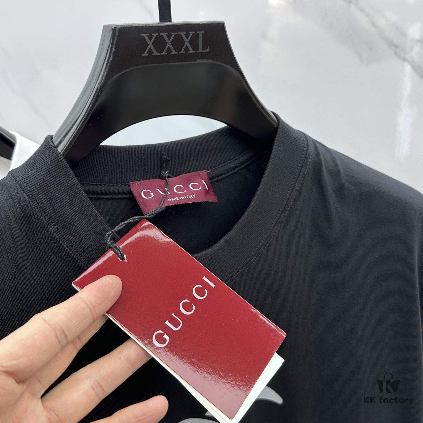 69312e4e908475d562cd9720 Gucci 2025 FW Spring/Summer New Arrival Round Neck T-Shirt for Layering or Outerwear, 3D Logo Micro-Oversized Short-Sleeve Tee Made of 260g Active Cotton
