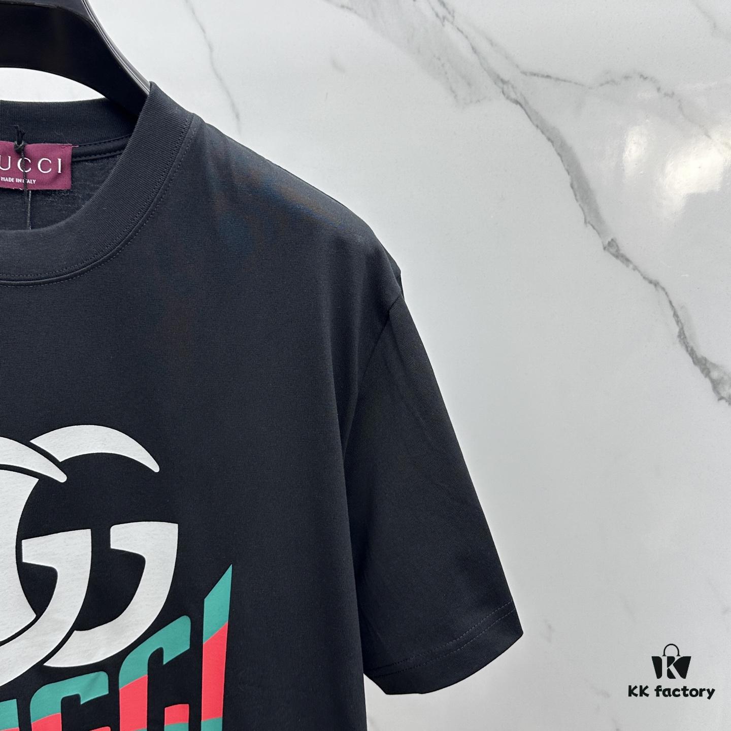 69312e55908475d562cd9722 Gucci 2025 FW Spring/Summer New Arrival Round Neck T-Shirt for Layering or Outerwear, 3D Logo Micro-Oversized Short-Sleeve Tee Made of 260g Active Cotton