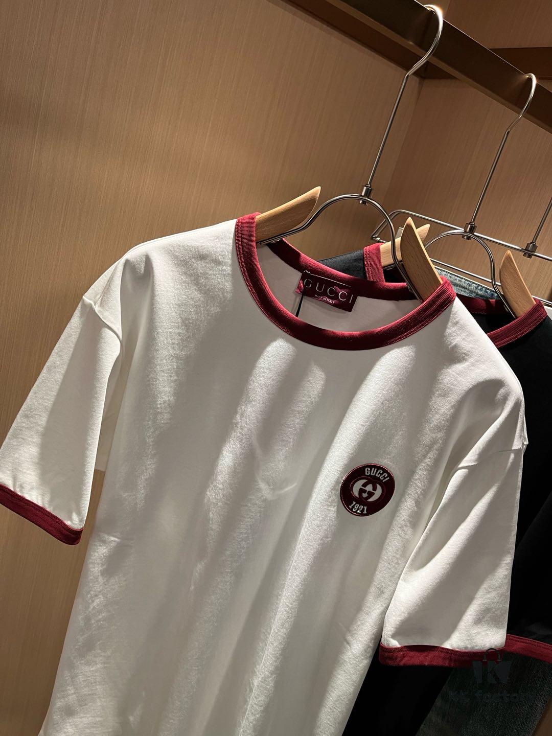 69312e61908475d562cd9728 Gucc* Gu Family 2025 Spring/Summer New Unisex Couple's Casual Loose Cotton Crew Neck Short Sleeve T-Shirt