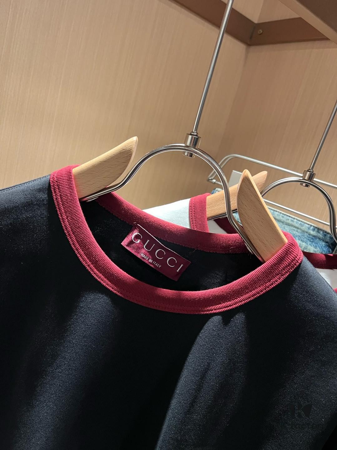 69312e7a908475d562cd9732 Gucc* 2025 Spring/Summer New Unisex Couple Casual Loose Cotton Round Neck Short Sleeve T-Shirt