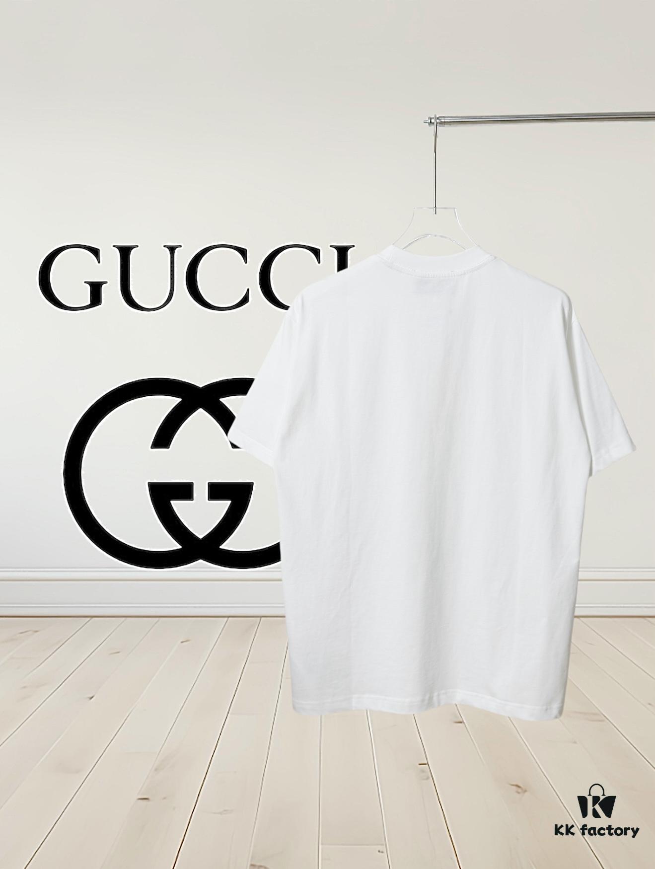69312ee7908475d562cd975c Gucci Vintage Double G Embroidered Pocket Short Sleeve T-Shirt Classic Unisex Casual Cotton Top