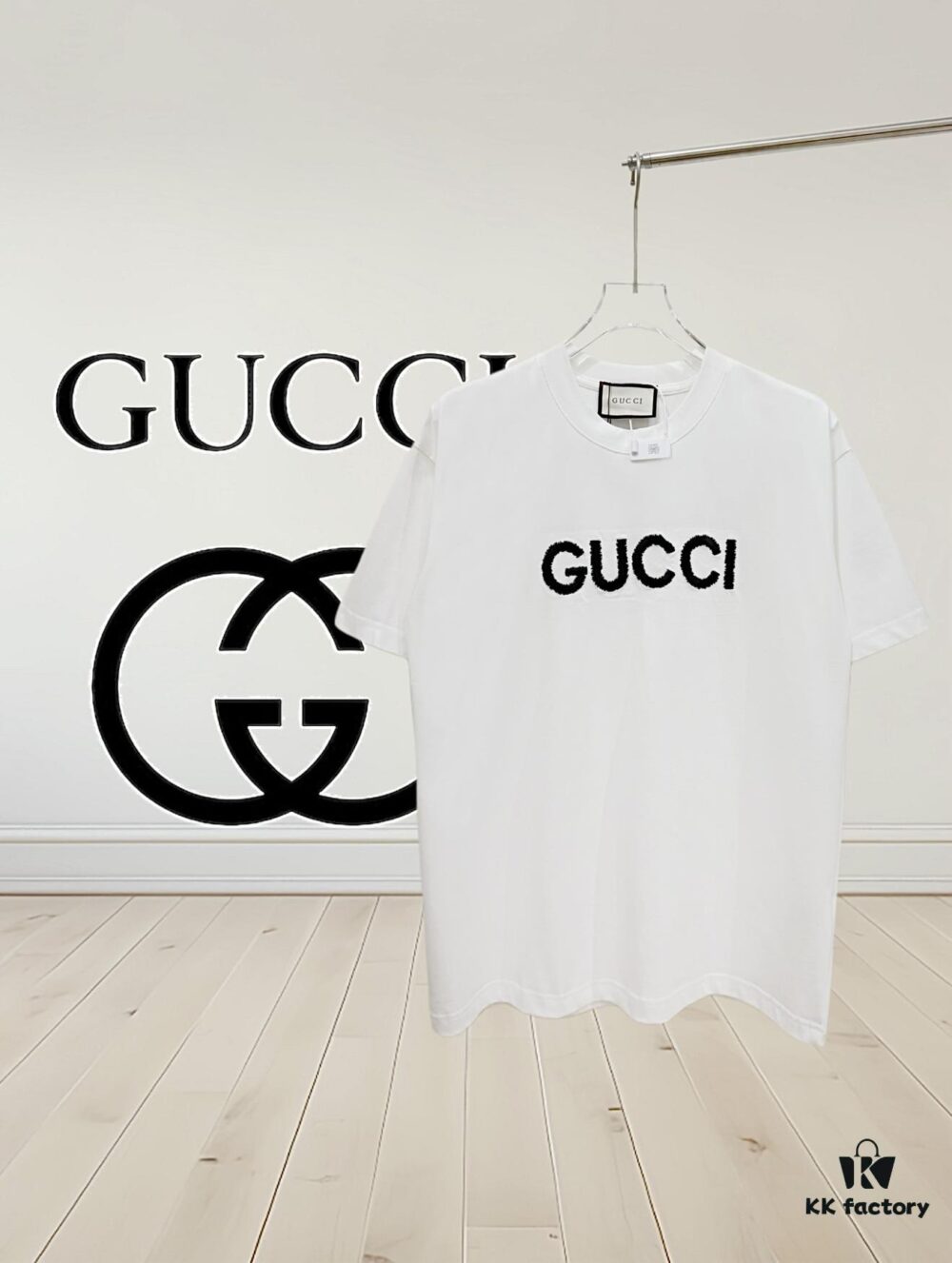 69312f75908475d562cd977d High-End Gucci Round Neck Short Sleeve T-Shirt with Front and Back Embroidered Logo, Premium 280g Double-Yarn Combed Cotton, Pre-Shrunk Washed Fabric, Unisex Fit, Official Website Detailing, Three Labels Complete