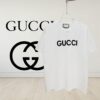 69312f75908475d562cd977d High-End Gucci Round Neck Short Sleeve T-Shirt with Front and Back Embroidered Logo, Premium 280g Double-Yarn Combed Cotton, Pre-Shrunk Washed Fabric, Unisex Fit, Official Website Detailing, Three Labels Complete