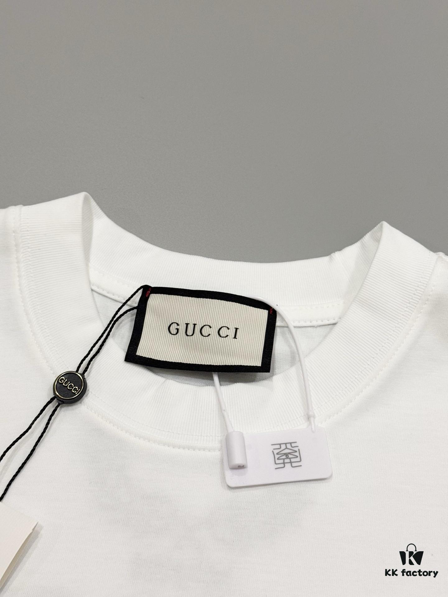 69312fa0908475d562cd9787 High-End Gucci Style Premium Jump Stitch Embroidered Round Neck Short Sleeve T-Shirt, 280g Double-Yarn High Gram Weight 100% Combed Cotton, Pre-Shrunk 1x1 Double Yarn Washed Fabric Resists Deformation, Unisex Design with Official Website Details, Front and Back Letter Logo Embroidery, Patch on Reverse, Complete Triple Labels, Moisture-Proof Paper Packaging, Distinct from Market Standard Goods, Comfortable Fit with OXs Silhouette