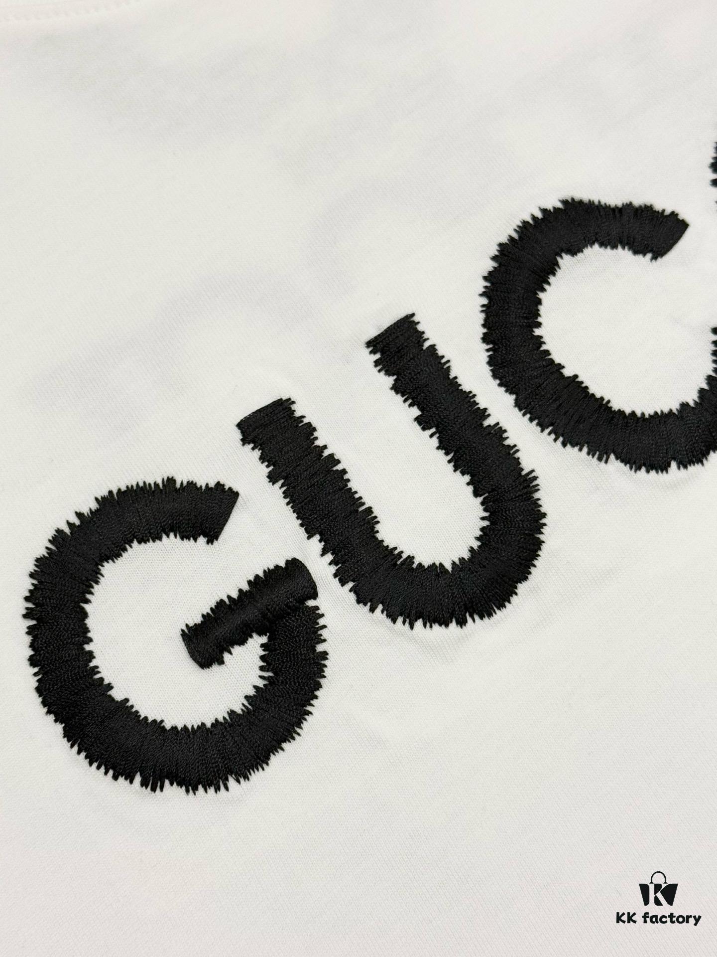 69312fa5908475d562cd9788 High-End Gucci Style Premium Jump Stitch Embroidered Round Neck Short Sleeve T-Shirt, 280g Double-Yarn High Gram Weight 100% Combed Cotton, Pre-Shrunk 1x1 Double Yarn Washed Fabric Resists Deformation, Unisex Design with Official Website Details, Front and Back Letter Logo Embroidery, Patch on Reverse, Complete Triple Labels, Moisture-Proof Paper Packaging, Distinct from Market Standard Goods, Comfortable Fit with OXs Silhouette
