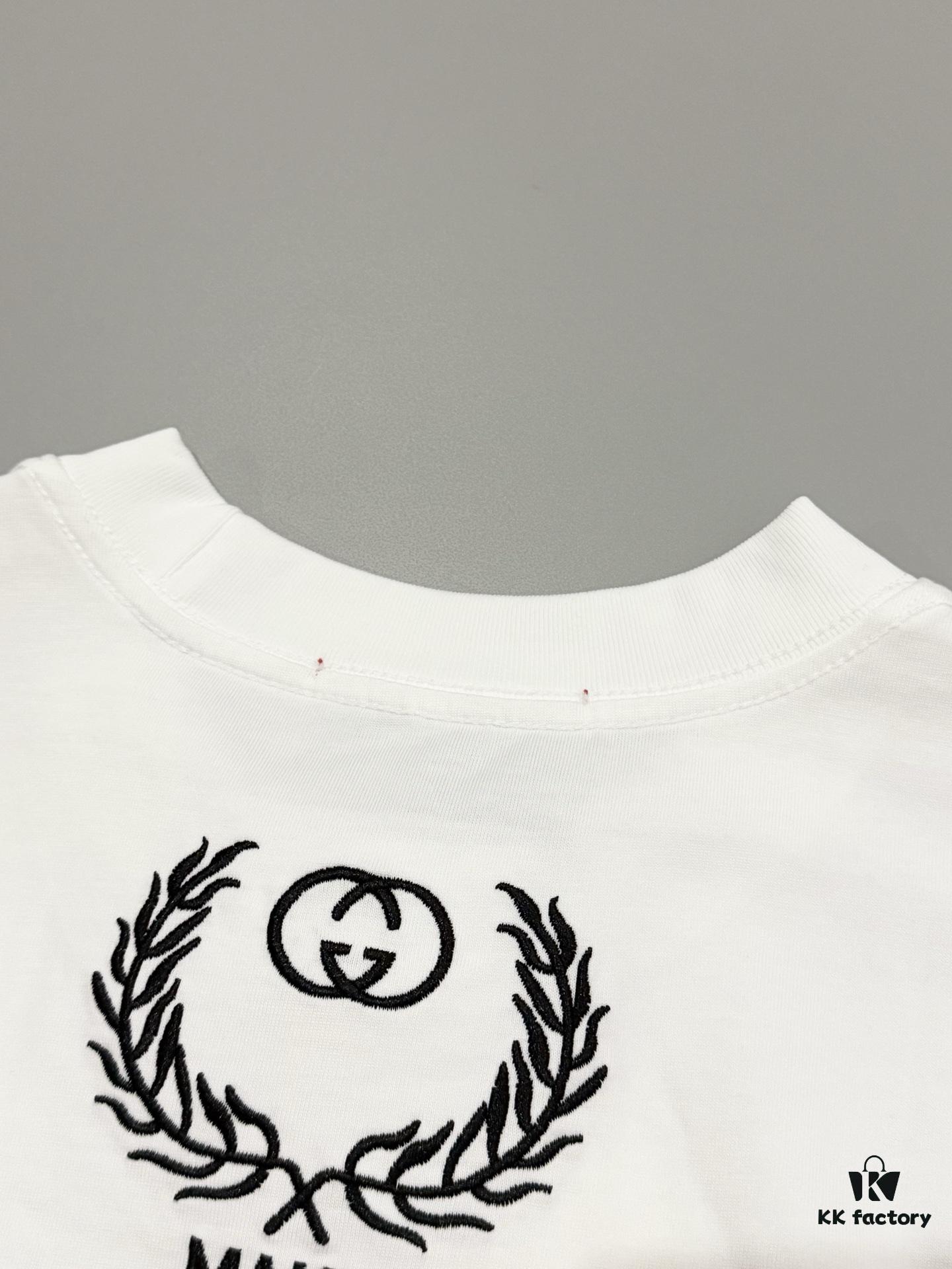 69312fad908475d562cd978a High-End Gucci Style Premium Jump Stitch Embroidered Round Neck Short Sleeve T-Shirt, 280g Double-Yarn High Gram Weight 100% Combed Cotton, Pre-Shrunk 1x1 Double Yarn Washed Fabric Resists Deformation, Unisex Design with Official Website Details, Front and Back Letter Logo Embroidery, Patch on Reverse, Complete Triple Labels, Moisture-Proof Paper Packaging, Distinct from Market Standard Goods, Comfortable Fit with OXs Silhouette