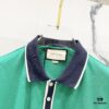 69313039908475d562cd97a6 GUCCI Men's Polo Shirt with Notched Lapel, Color-Block Collar and Embroidered GG Logo